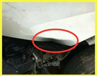 Hood before repair