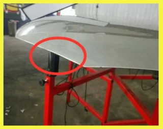 Hood after dent removal