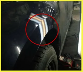 Rear fender after dent removal